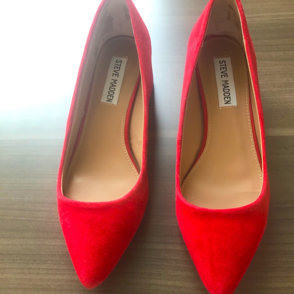 Steve Madden Red Suede Shoes With Pointed Toes - image 1